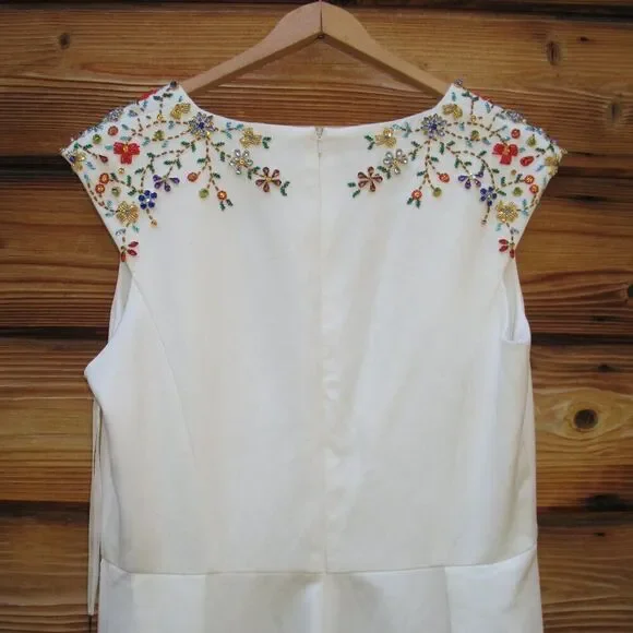 NWT Mac Duggal 70214 BEADED CAP SLEEVE A LINE MIDI DRESS - armafbd.com